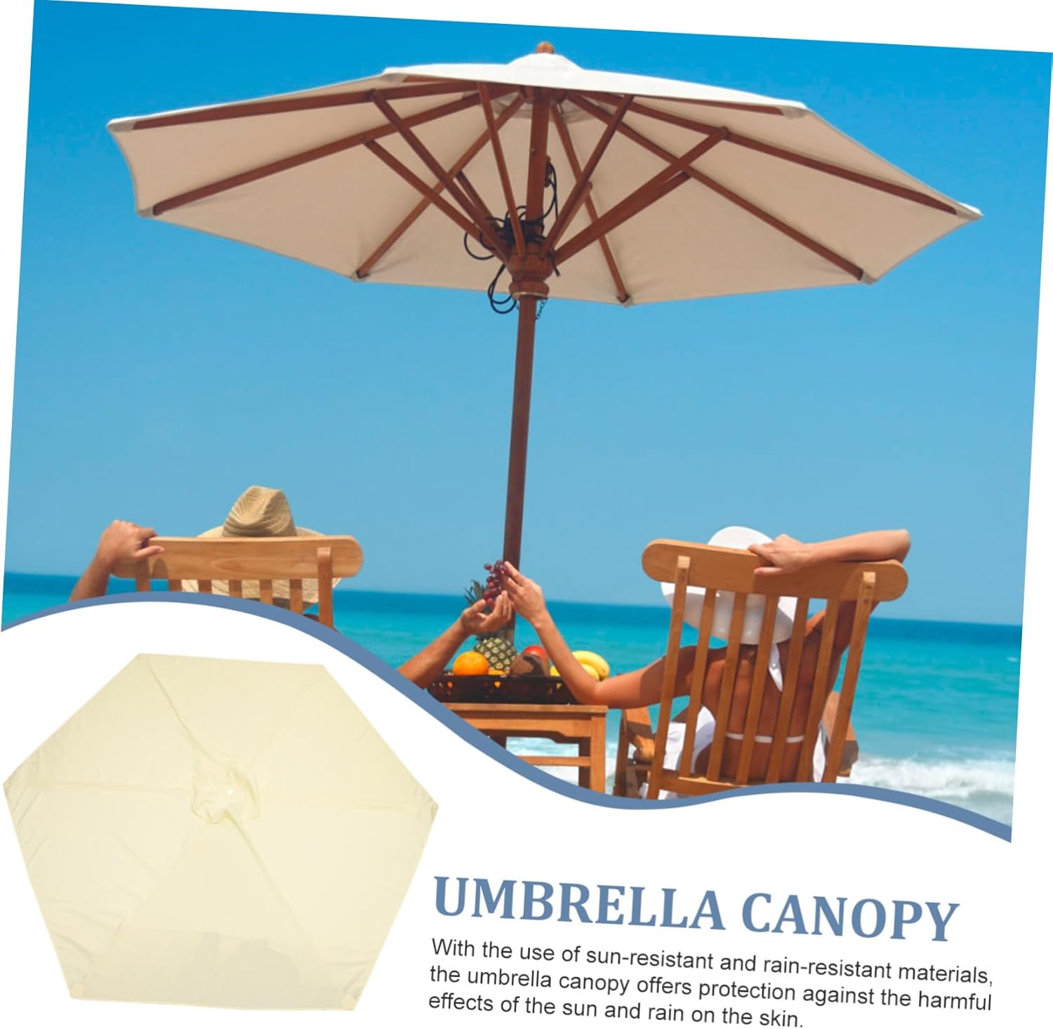 Patio Umbrella Replacement Canopy Sun Rain Resistant Cover for Beach and Garden Lightweight Easy Maintenance Stylish Design for