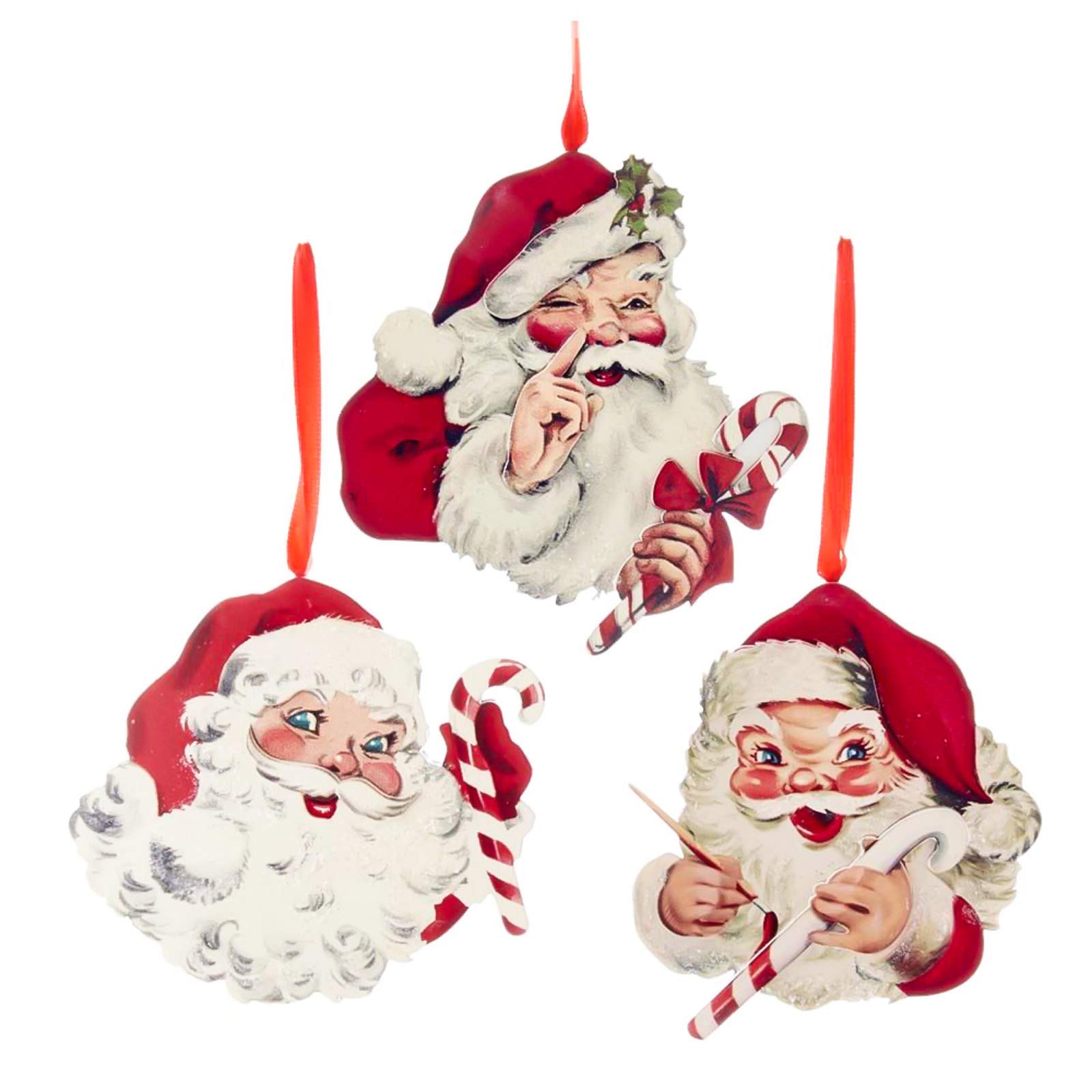 Set/3 Candy Cane Christmas Tree Ornaments Retro Holiday Home Decor