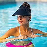 Vista 9 de Panama Jack Sombrero con visera solar para mujer, ligero, plegable, ajustable, ala grande flotante de 4 pulgadas de ancho con logotipo bordado