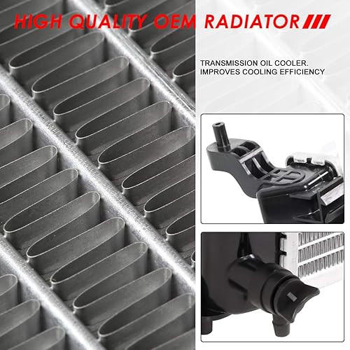 Miniatura 4 de Auto Dynasty Radiador compatible con 12-19 March Micra Versa Note, DPI 13303 Radiador de refrigeración de 1 fila estilo fábrica, núcleo de aluminio