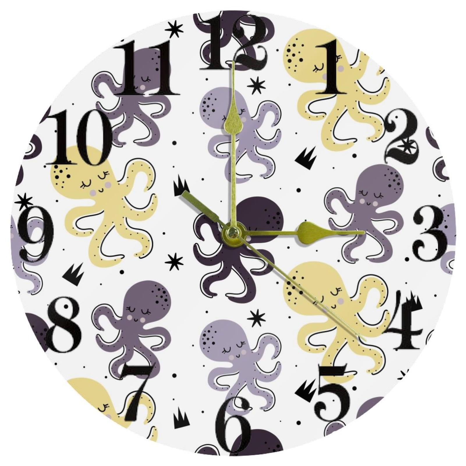 Horloge murale quartz sans tic-tac ronde et colorée fonctionnant sur piles