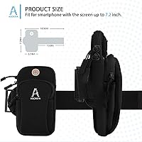 Vista 2 de Brazalete deportivo, gimnasio para correr, bolsa universal para teléfono inteligente con orificio para auriculares, bolsillos multifuncionales