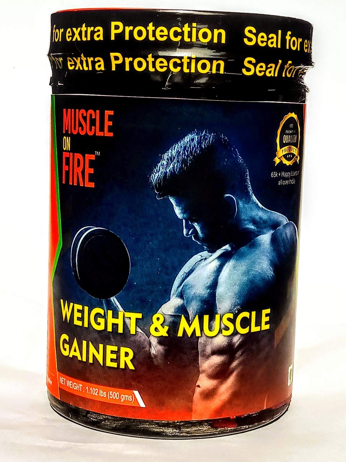 Muscle on fire weight & muscle gainer protein supplement powder with digestive enzymes 500 Gms(chocolate)