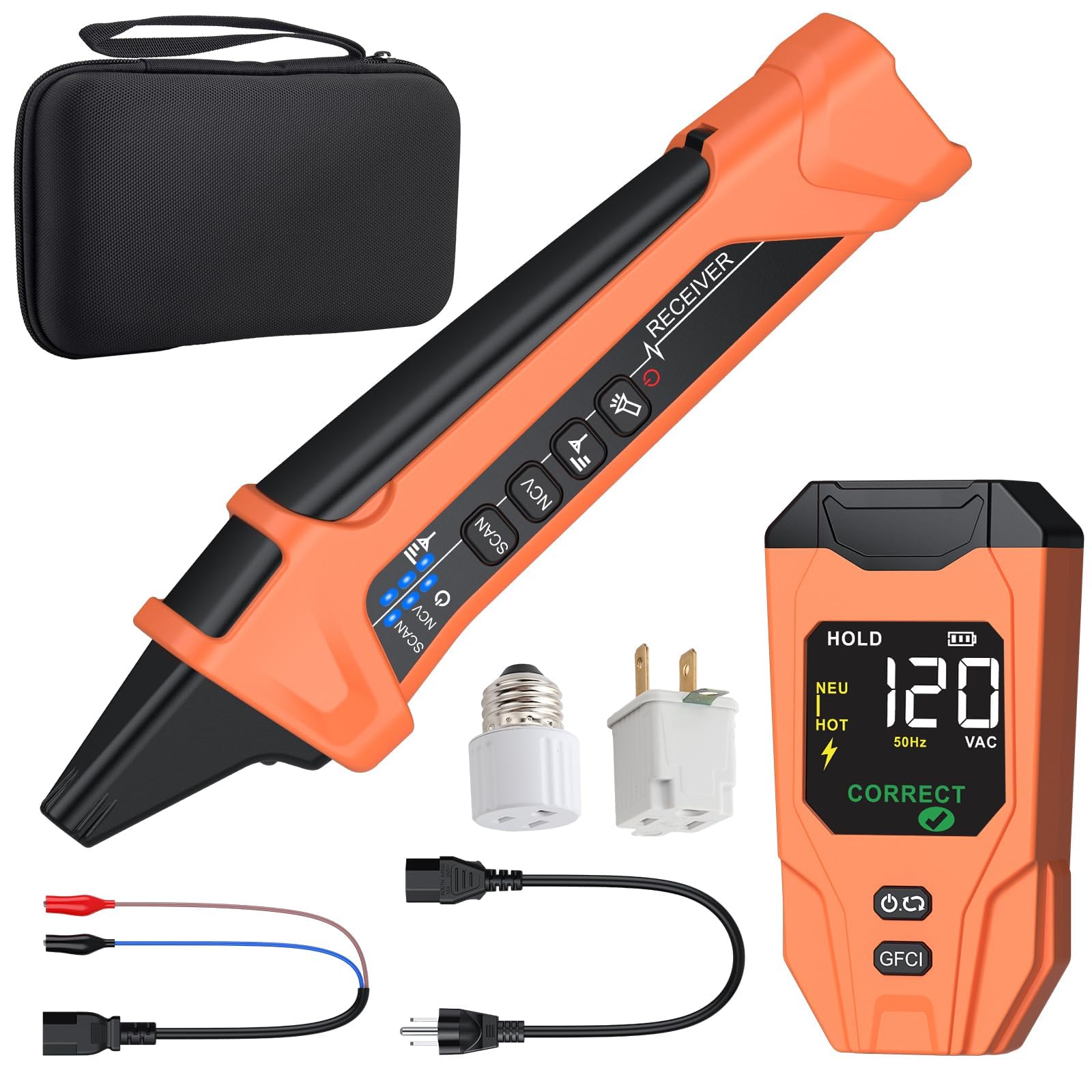 BOBOVAV Circuit Breaker Finder with LCD Display, GFCI Outlet Tester, Rechargeable Electrical Circuit Tracer Tool with NCV Test and Flashlight for Electrical System and Installation Applications
