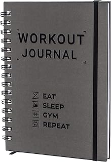 Fitness Journal A5 Hardcover Workout Book - Workout Planner for Daily Tracking, Goal Setting and More - Fitness Journal for Women - Workout Journal for Men