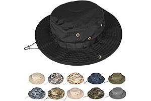Rosoz UPF 50+ Premium Boonie Black Bucket Hat for Men and Women