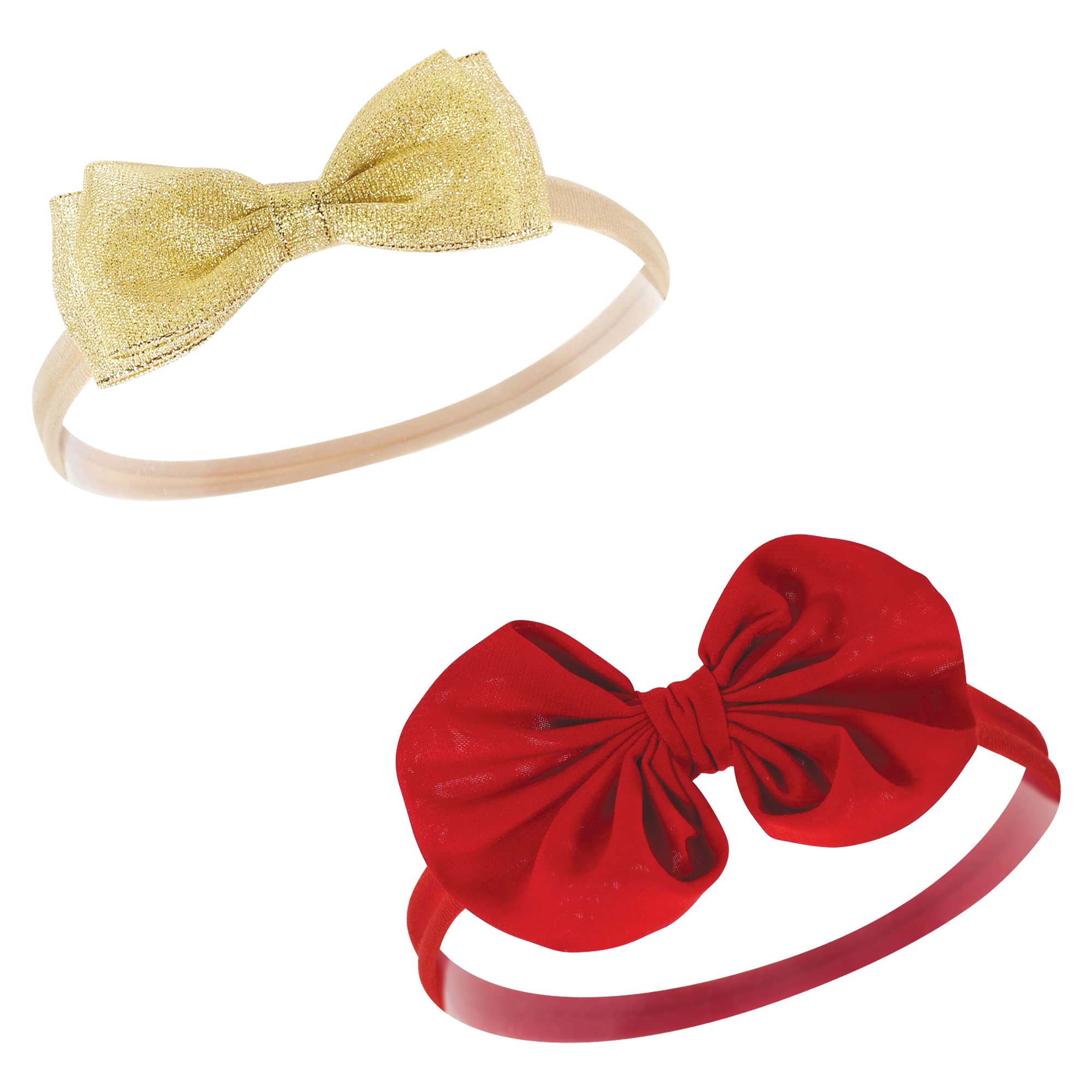 Hudson Baby Infant Girl Cotton and Synthetic Headbands, 12 Days Of Christmas Plaid, 0-24 Monate