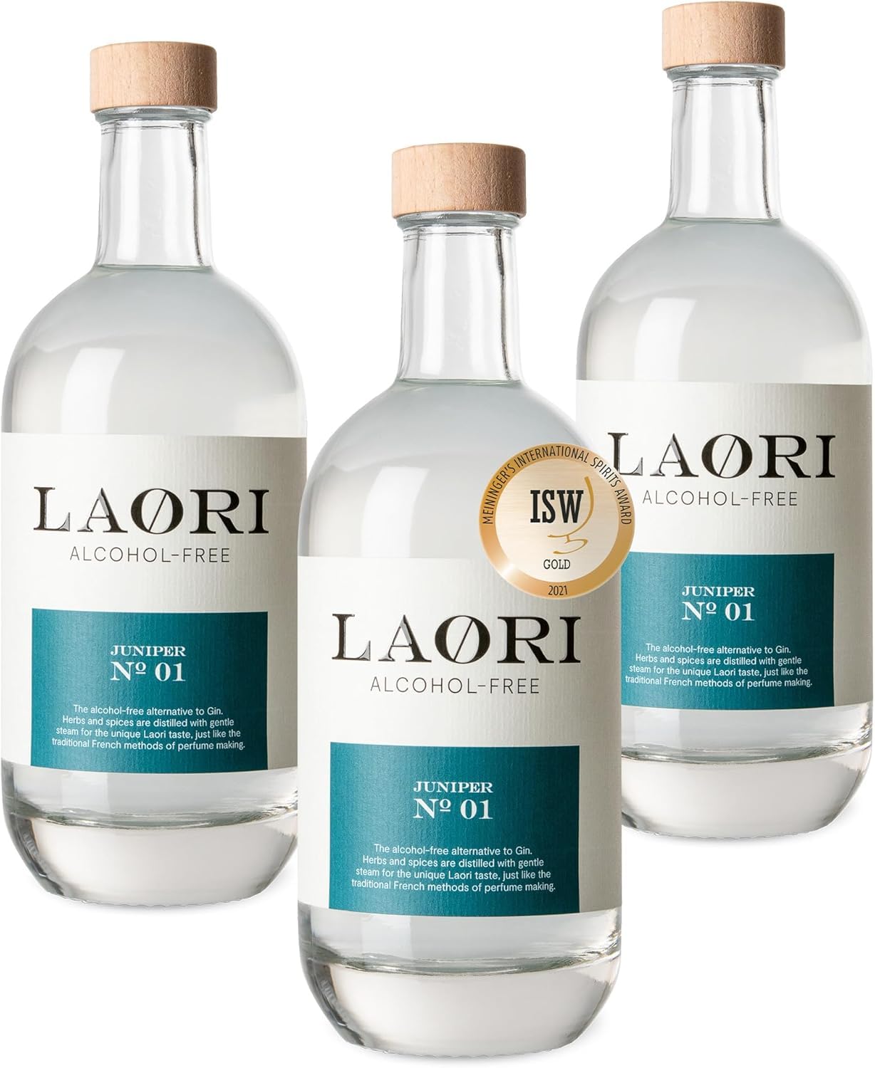 Laori Juniper No 1 | Alkoholfreie Alternative zu Gin | Natürliche Botanicals | Frei von künstlichen Aromen | Vegan & Zuckerfrei | Gin-typischer Geschmack | Mild-würzige Frische | 3x500 ml Set