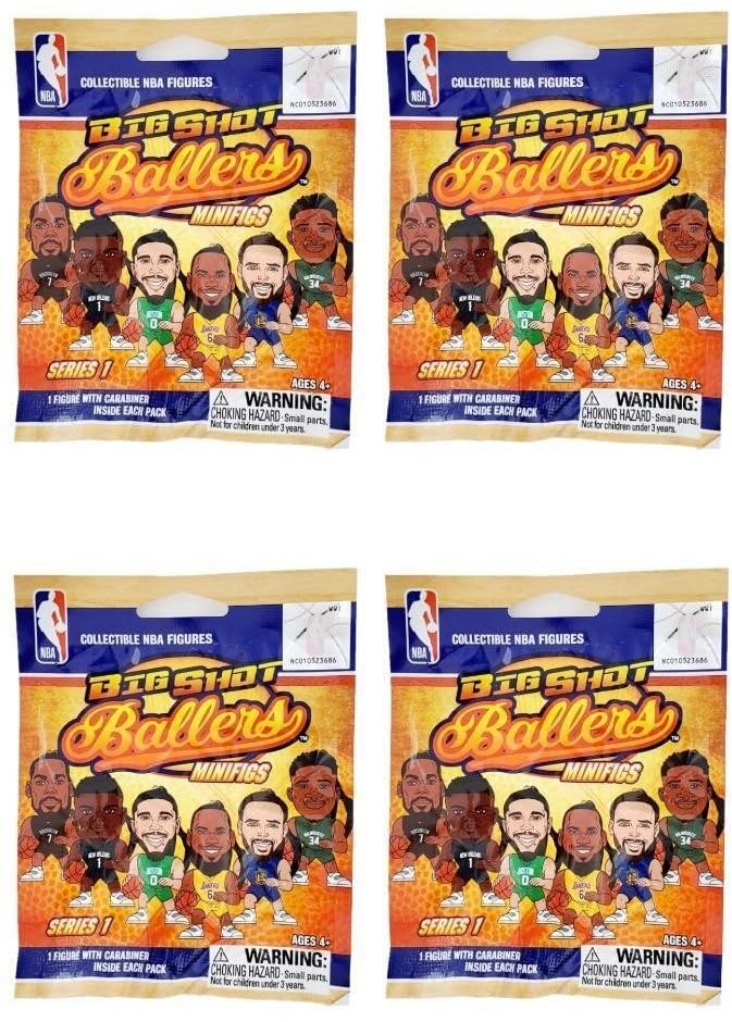Teenymates Party Animal Big Shot Ballers 2021-22 NBA Series 1 Figures Blind Bags Gift Set Party Bundle - 4 Pack