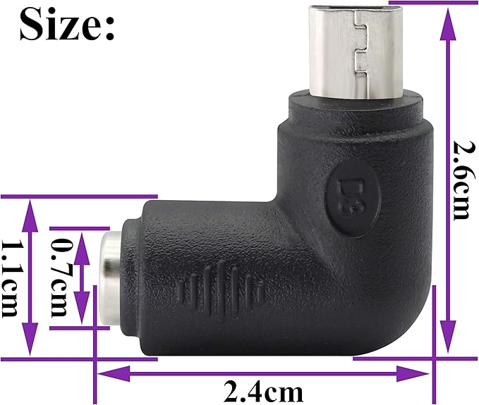 Adaptador DC 5.5x2.1mm a Micro USB 90° 2 Pack para Celular Tableta miniatura 2