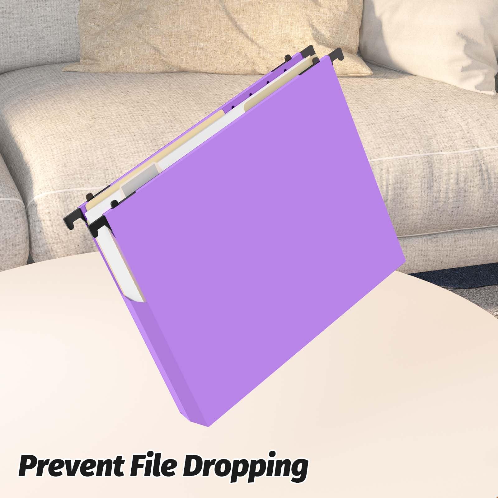 Shutex Cartelle portadocumenti in plastica da appendere, confezione da 12 cartelle rinforzate espandibili formato lettera, tasca a fisarmonica, resistenti, espandibili da 5 cm, organizer per ufficio e
