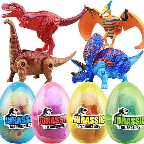 Paquete de 4 huevos para incubar diferentes juguetes de dinosaurio para niños de más de 3 años, huevo mágico que eclosiona, juguete de dinosaurios