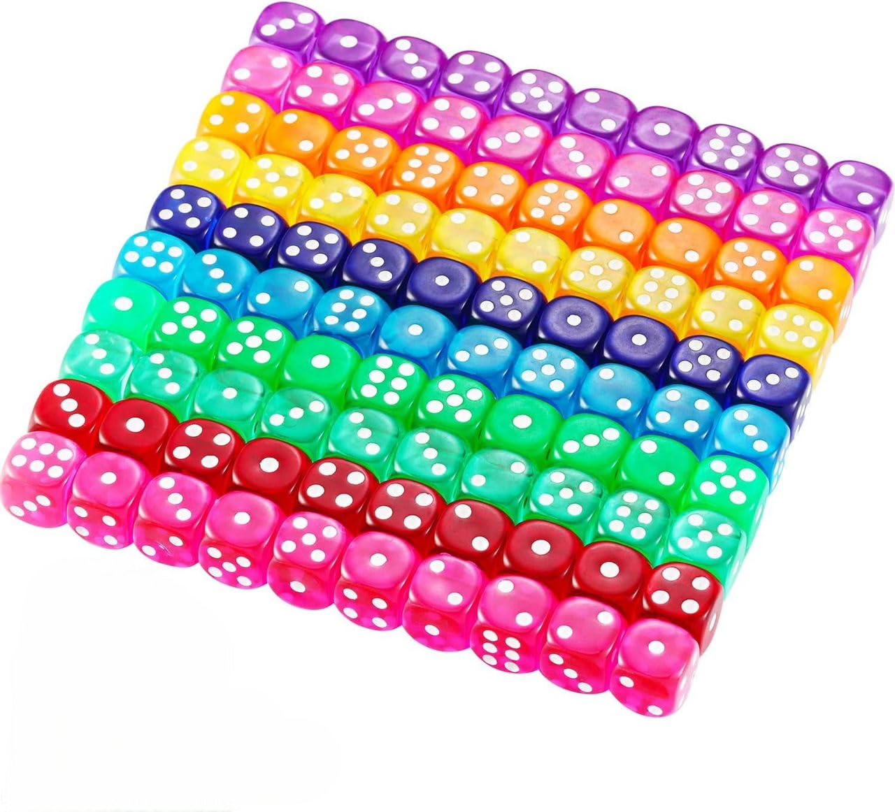 Delopik6 Sided Dice Set 15mm Dice Multi Color for Playing Games Dice Games, Math Games, Party Favors, Toy Gifts or Teaching Kids Math Board Games, Activity, Party RPG Dice (10pcs)