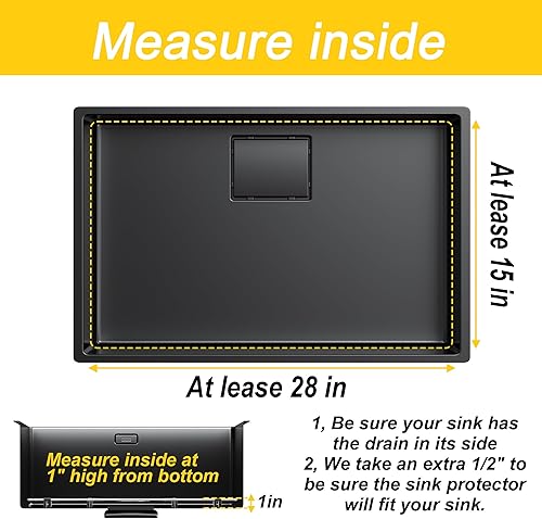 Miniatura 6 de Protectores de fregadero de acero inoxidable para cocina, rejilla inferior del fregadero, resistente a la oxidación, ubicación de drenaje trasero