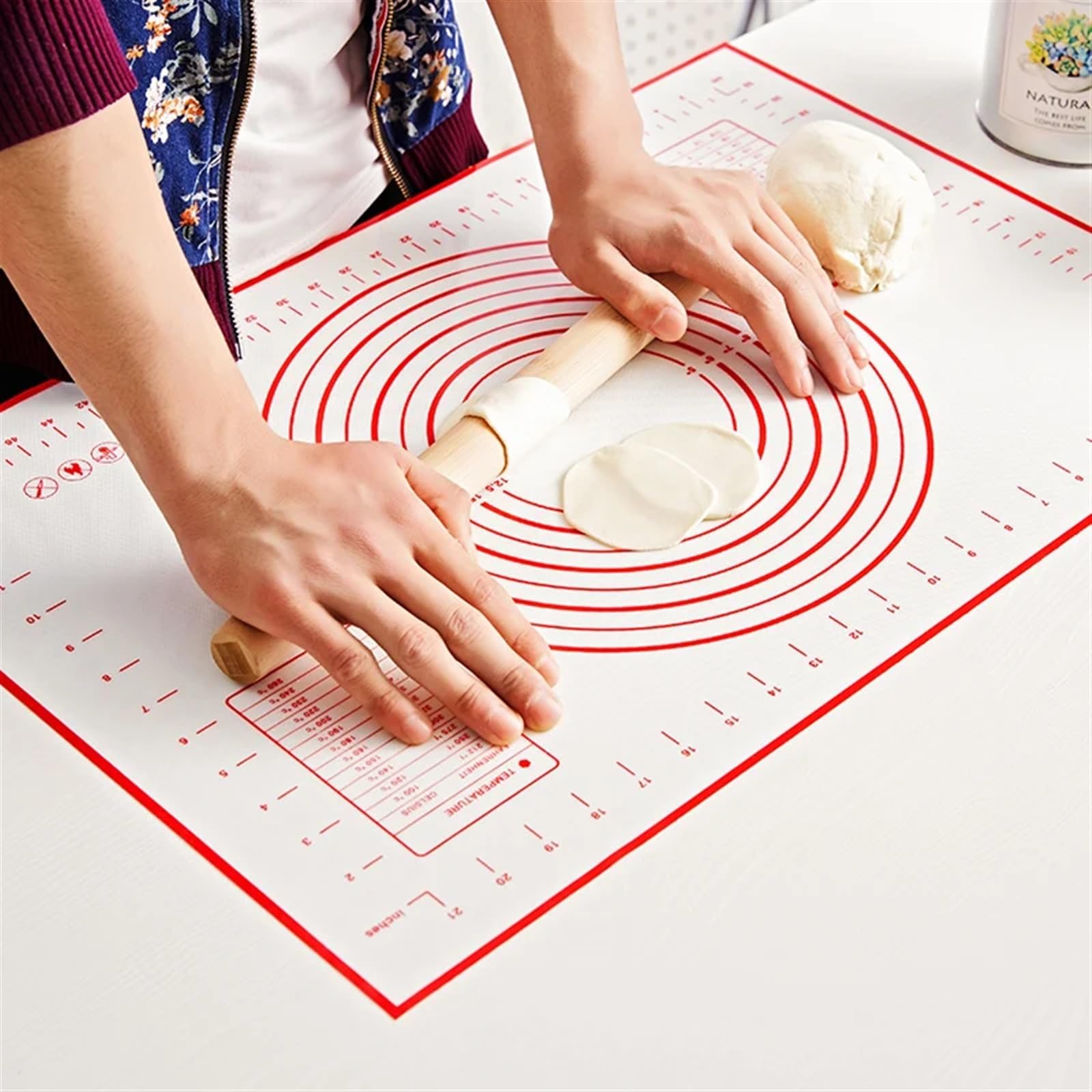 Tapis de pâte 1 pièce Tapis de cuisson en silicone surdimensionné, tapis de pétrissage à rouleau à pâtisserie, cuisine, crêpes, pâte à pizza, poêle antiadhésive, tapis de cuisson en silicone