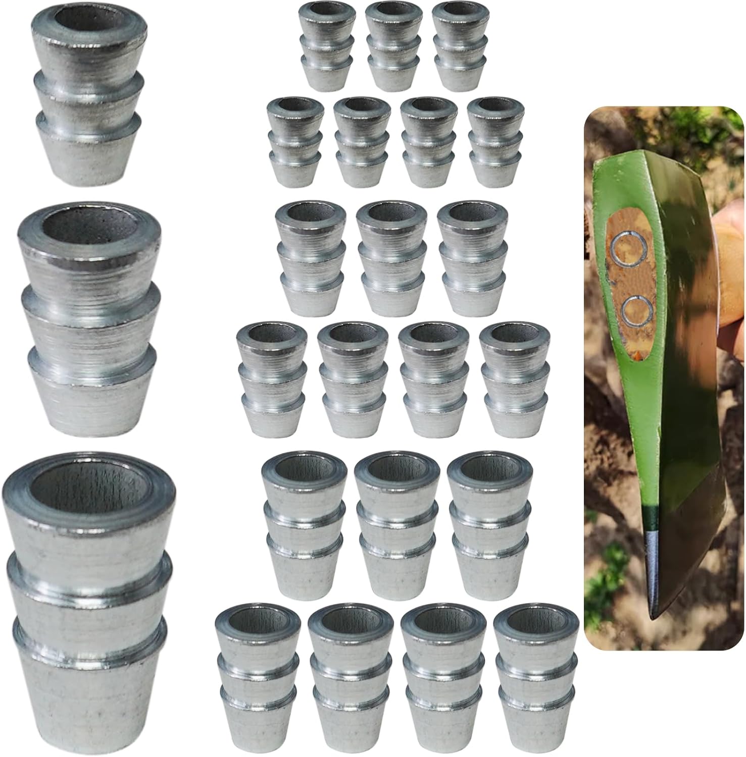 42 PCS Extended Round Axe Handle Wedge Safety Metal Wedge Hammer Handle Wedges Steel Wedge Kit for Axe Hammer Sledge (0.31/0.39/0.47/0.55/0.63/0.71 Inch)