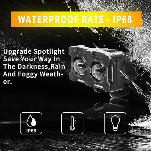 Miniatura 6 de Luces auxiliares LED para motocicleta, 2 piezas universales de 40 W, mini faros LED, luces antiniebla, luces de conducción de motocicleta de doble