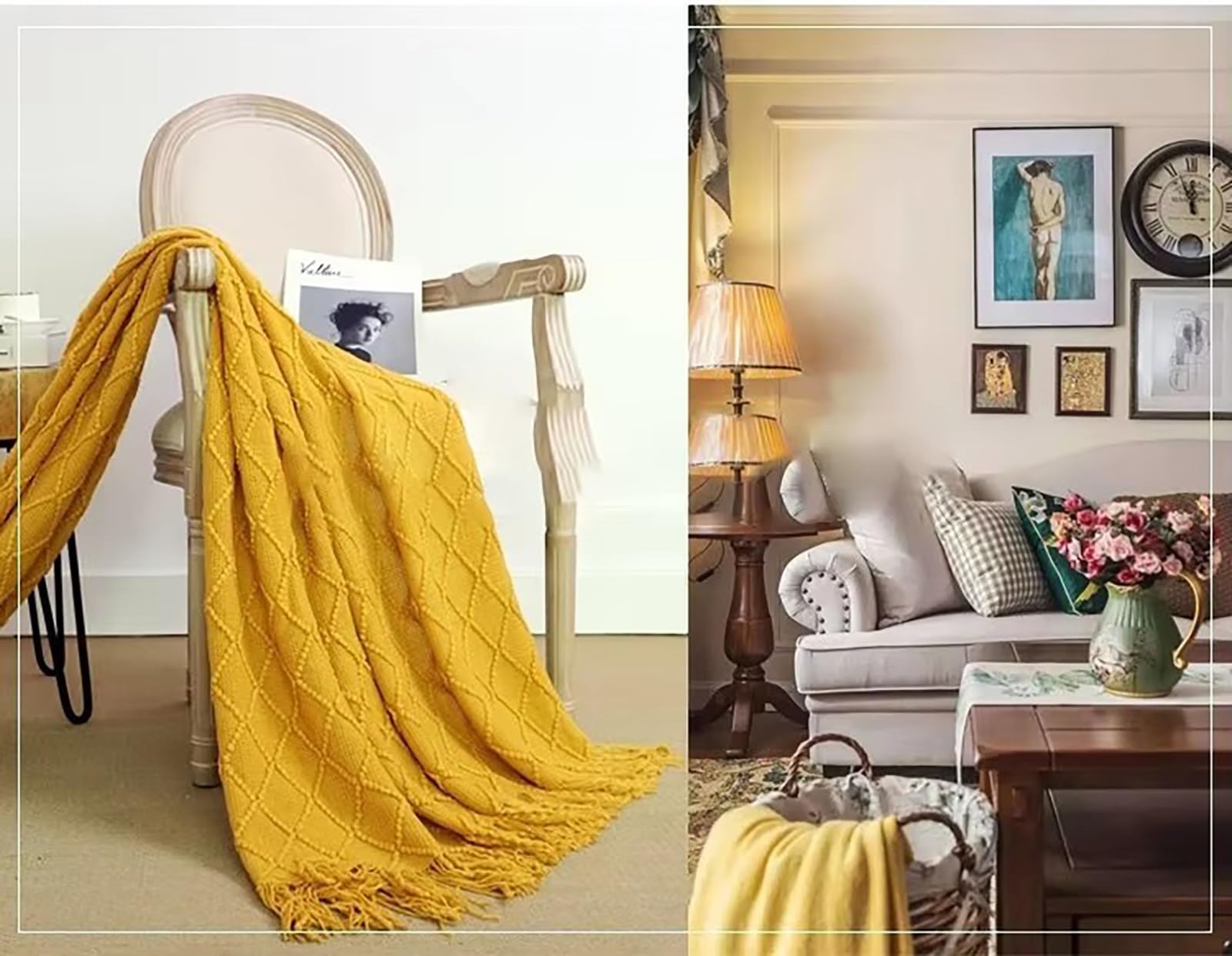 camino de cama Caminos de cama y cojines a juego, bufanda de Hotel, decoración de cojines, fundas de sofá con flecos Jacquard for decoración del hogar y dormitorio)(Blue,130*260cm for 180cm bed)