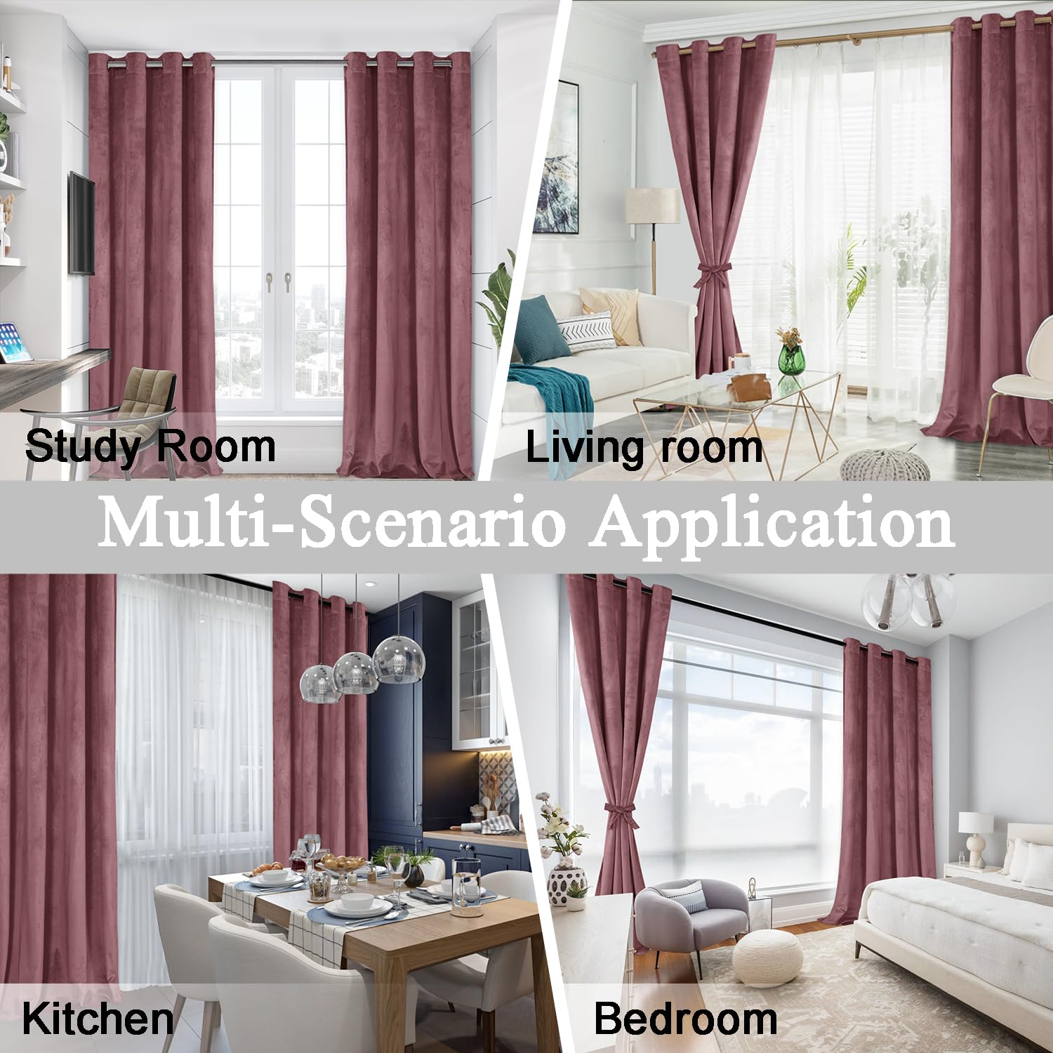 JIUZHEN Cortinas opacas de terciopelo térmicas