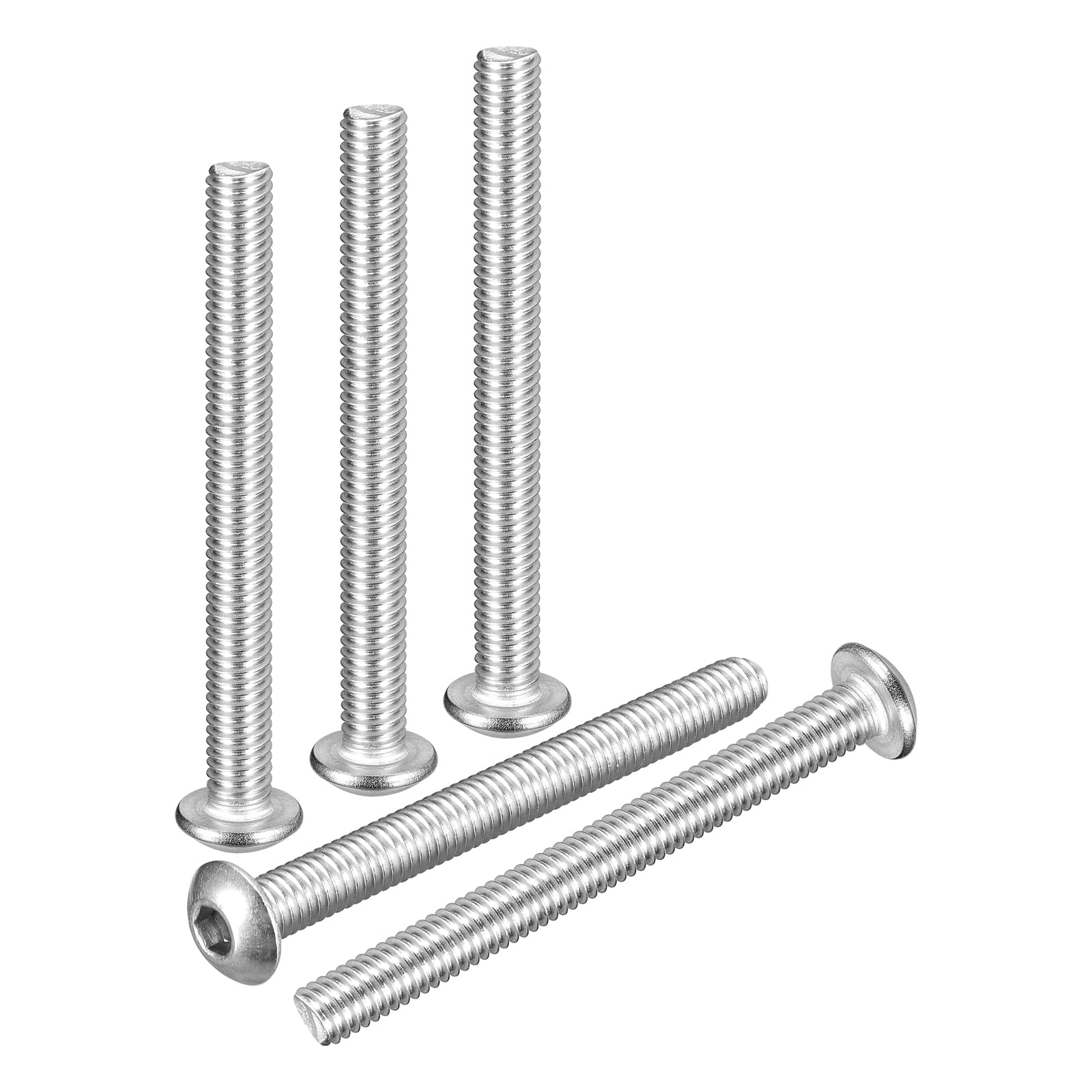 DTGN M4-0.7x40mm Button Head Socket Cap Screws - 25Pack - Good for Road Bicycle, Mountain Bike, Auto, Motorcycle - 304 Stainless Steel Whitewashed - Hex Socket Drive Fasteners — image 1