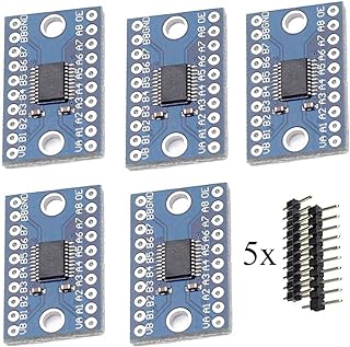 HiLetgo 5pcs TXS0108E High Speed Full Duplex 8 Way 8 Channel Level Conversion Module 8-Bit 8 CH Logic Level Bi-Directional Converter Module