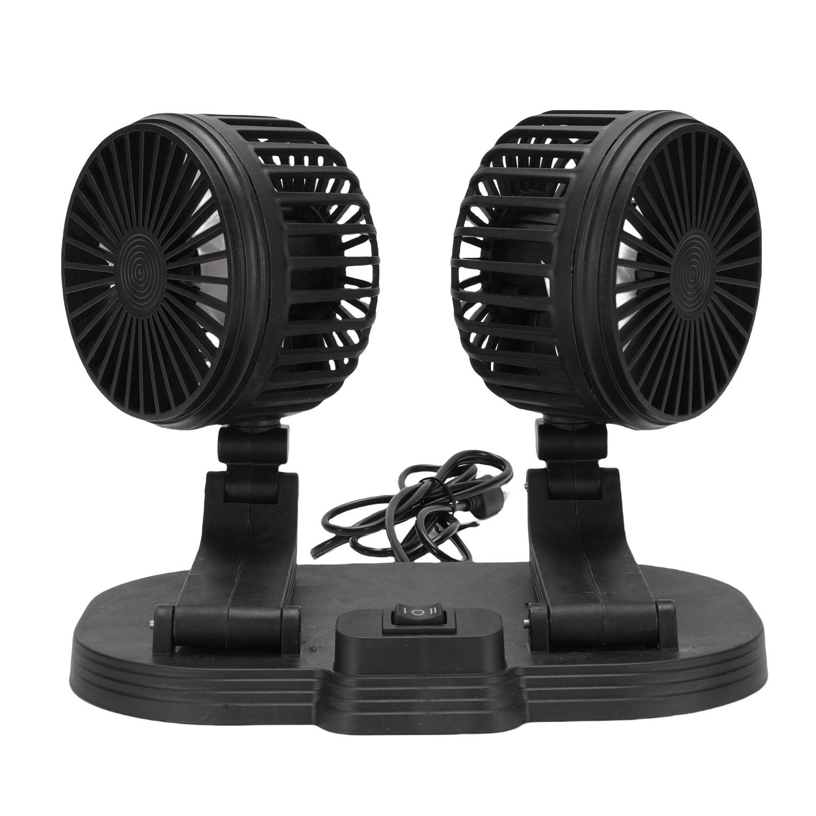 Asixxsix Car Fan, DC 5V Dual Head Desk Cooling Fan with 2 Speed Wind, 360 Rotation, USB Powered, for Car Dashboard Sedan SUV RV Boat Truck Home Office Use (Black)