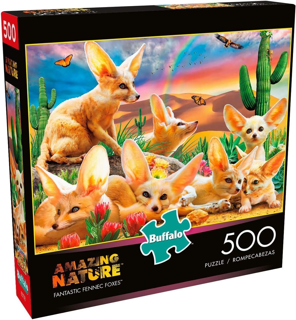 Buffalo Games - Adrian Chesterman - Fantastic Fennec Foxes - 500 Piece Jigsaw Puzzle for Adults -Challenging Puzzle Perfect for Game Nights - Finished Size is 21.25 x 15.00