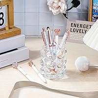 Vista 6 de WEMATE - Juego de 8 bolígrafos de metal con cristales y diamantes, con purpurina para diario, brillo blanco en tinta negra y azul, para mujeres, Día