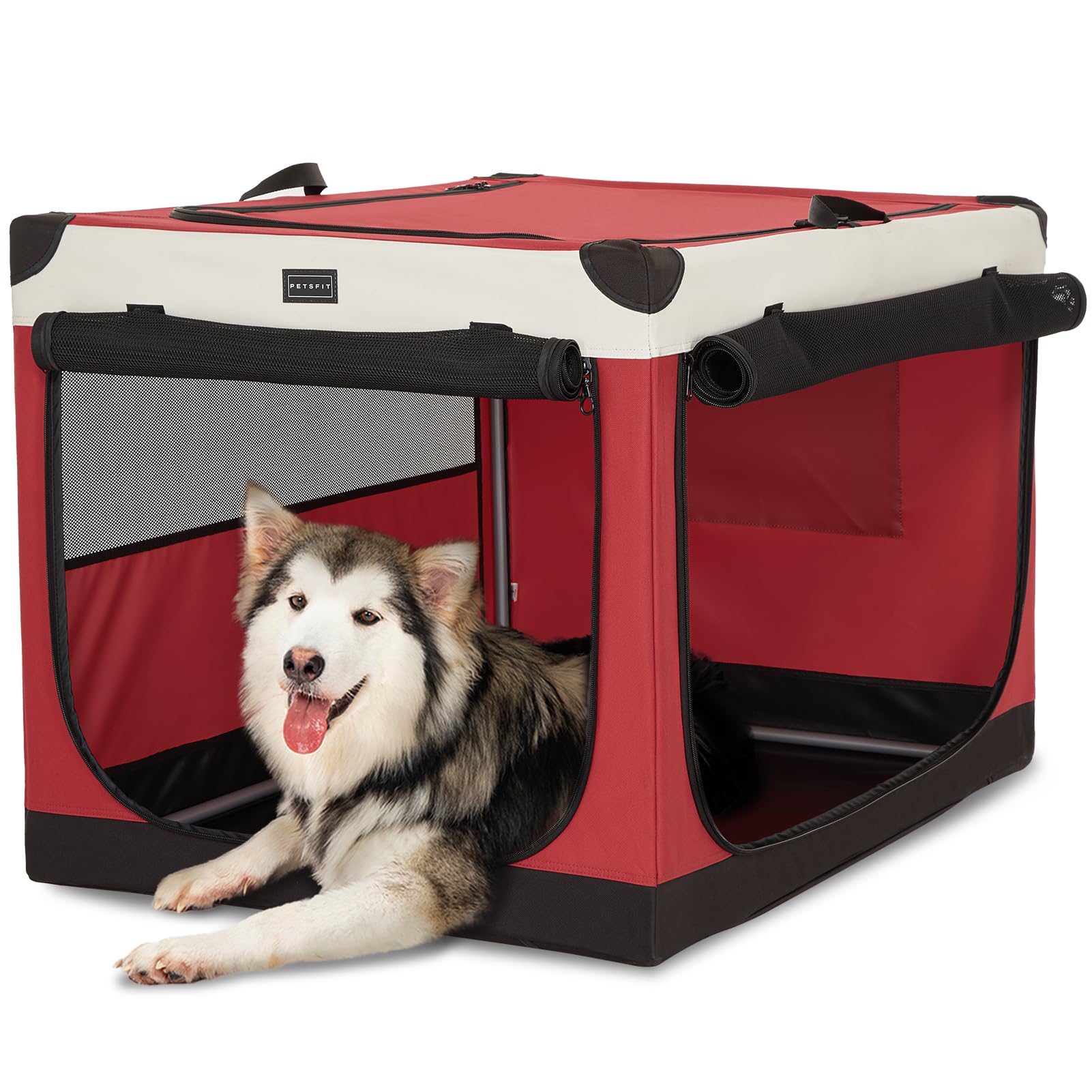 Petsfit Dog Carrier, Foldable Dog Carrier Bag Carrier with Tubular Steel Frame Safe for Large Medium Small Dogs Global Recycled Standard Global Recycled Standard Global Recycled Standard