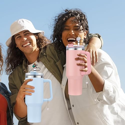 Miniatura 6 de Amcisi Stanley - Tapa de popote para copa Stanley, 30 y 40 onzas, 0.394 in, con letra inicial personalizada, accesorios de copa Stanley, popotes de