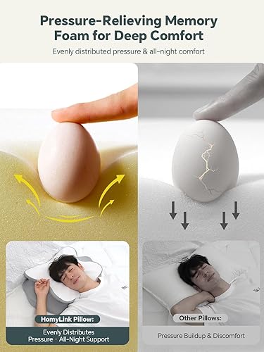 Vista 4 de Almohada cervical cervical para dormir, almohadas ergonómicas para dormir de lado para adultos, almohada refrescante de apoyo cervical para aliviar