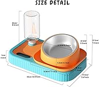 Vista 3 de Juego de cuencos de comida y agua para perros y gatos, cuencos dobles para alimentos con botella de agua por gravedad automática, alimentador lento