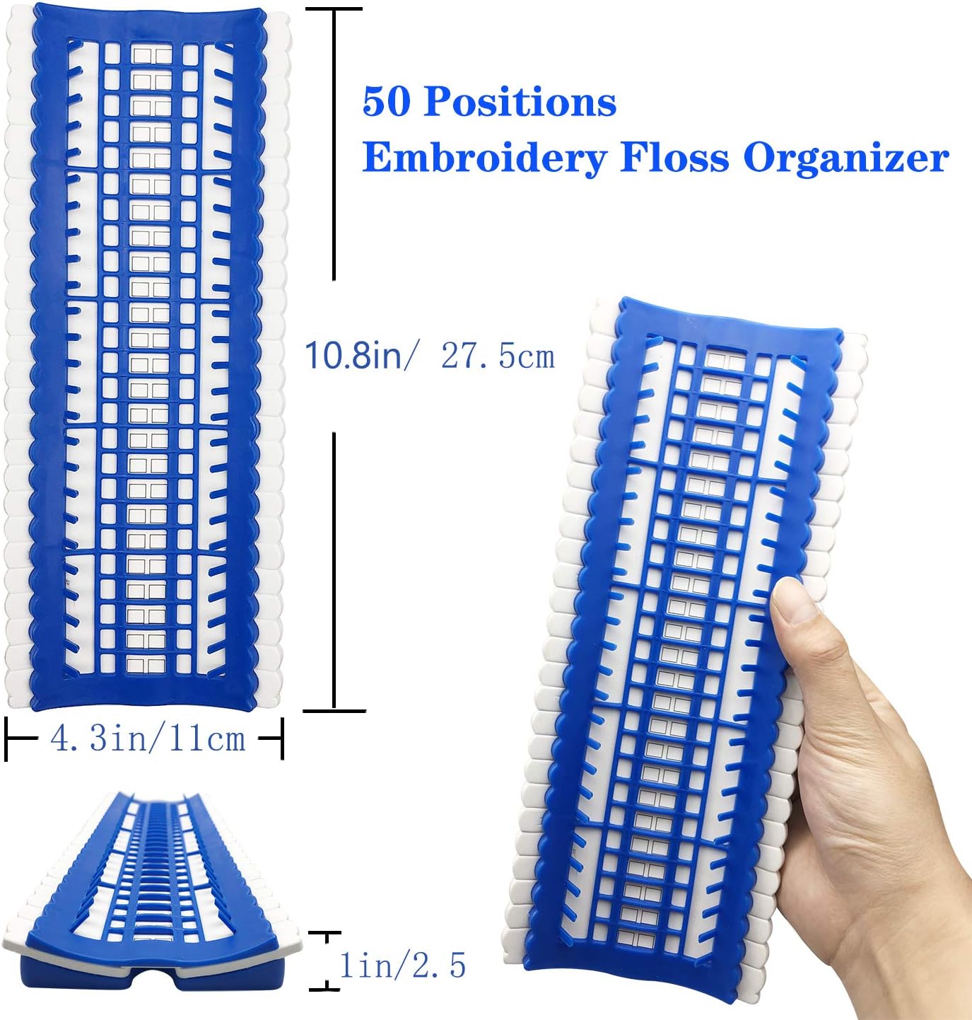 iReaydo 50 Positions Floss Organizer Embroidery Thread Organizer for Cross Stitch Thread Embroidery Floss Organizers (L / 50 Positions)