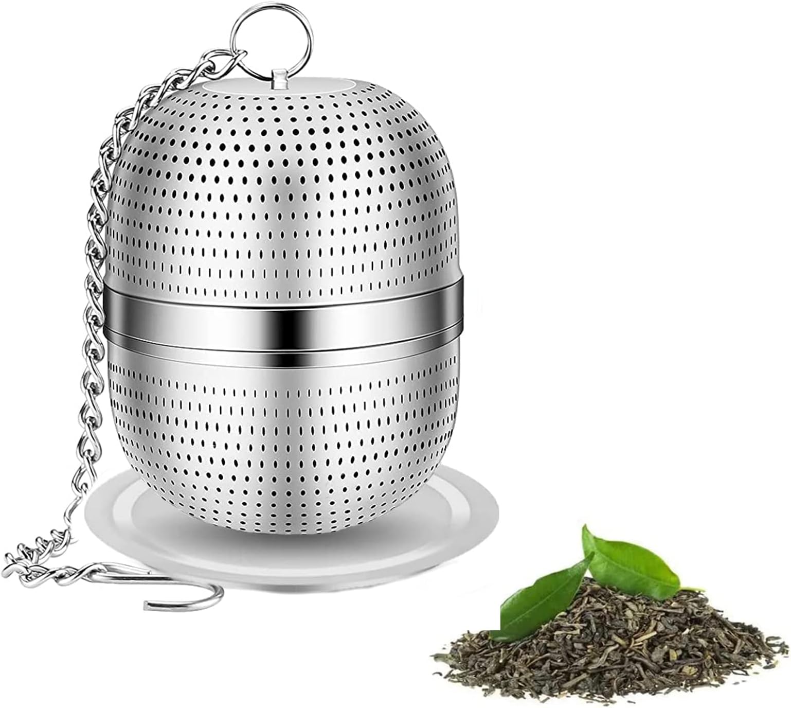 iJiZuo Tea Infuser, Stainless Steel Tea Filter Cup, 4.5 cm Tea Ball with Chain Tea Infuser, Spice Strainer, for Most Cup Teapot Tea Filter Holder Spice