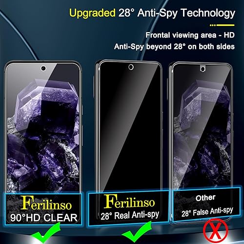 Miniatura 4 de Ferilinso Paquete de 4 protectores de pantalla de privacidad para Google Pixel 8 con 4 protectores de lente de cámara de vidrio templado, accesorios