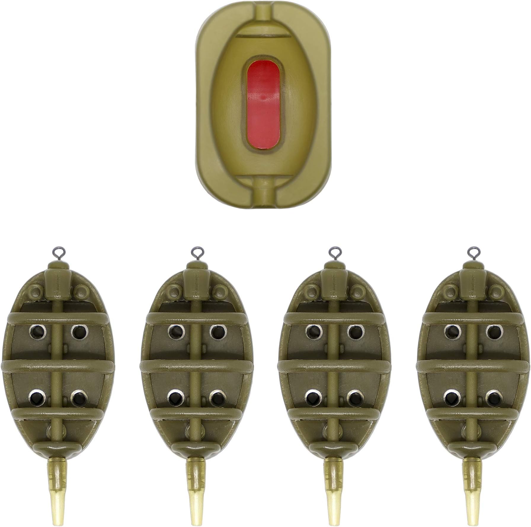 SAMSFX Carp Fishing Inline Flat Method Feeder with Quick Release Mould