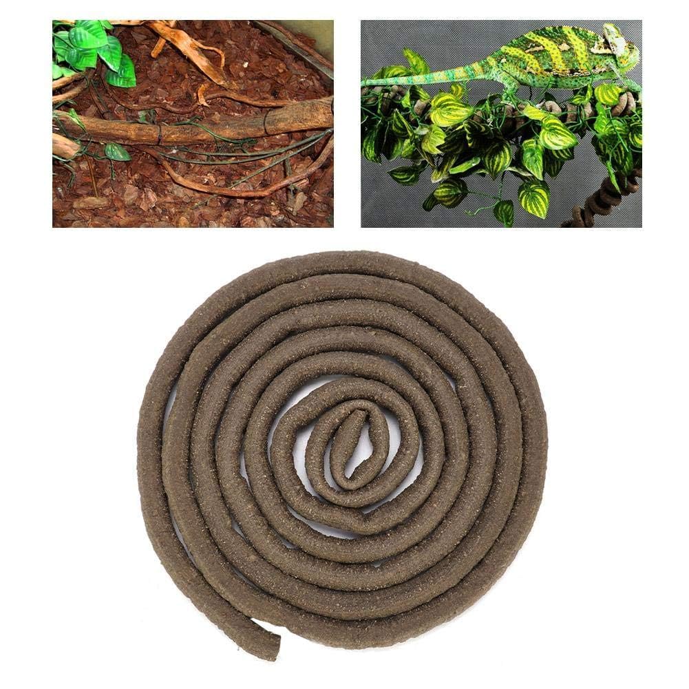 Rama de escalada de reptiles artificiales Flexible Jungle Rattan Jungle Climber Vines Long Vine Habitat Decor con ventosas 9.84ft(L)
