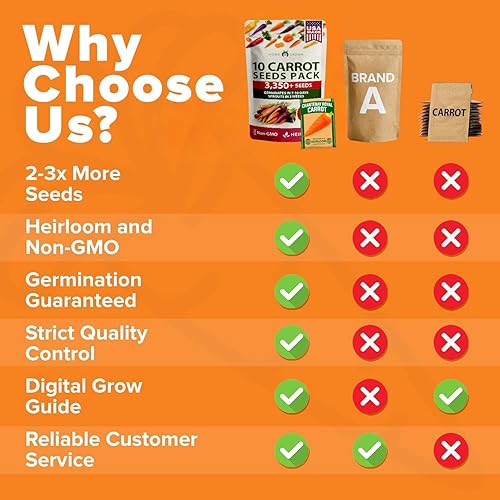 Vista 7 de HOME GROWN Semillas de zanahoria arcoíris 10 variadas 3350+ semillas tradicionales sin OMG para plantar, alta germinación, verduras de raíz gourmet