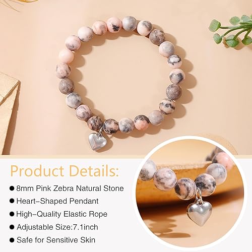 Vista 4 de 2024 Graduation Gifts for Her Him Natural Stone Bracelet Class of 2024 High School College Graduation Gift for Women Men