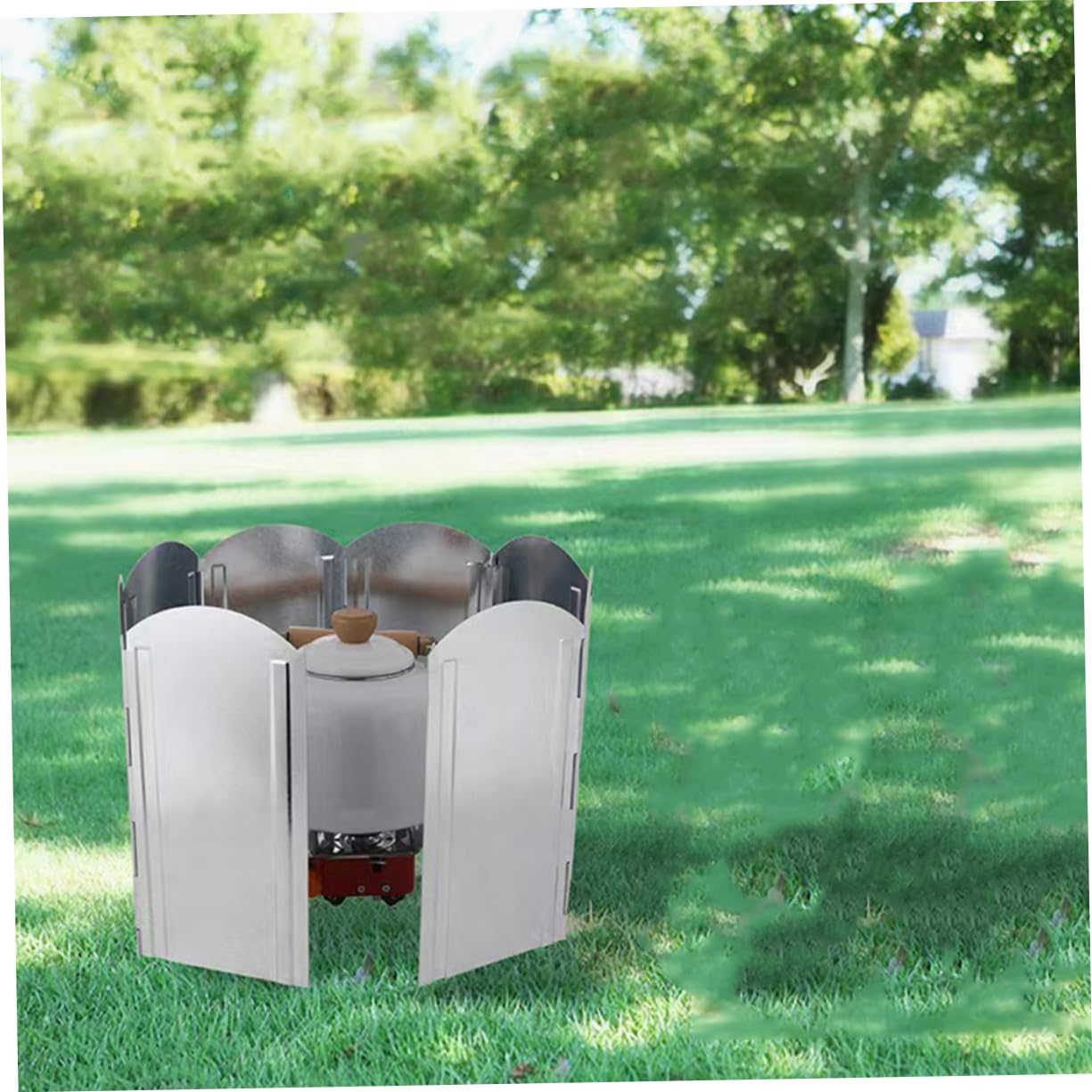 Mikikit Portable Wind Deflector for BBQ Grill Camp Cooking Camping Gear Lightweight Windproof Tool Windscreen for Stove