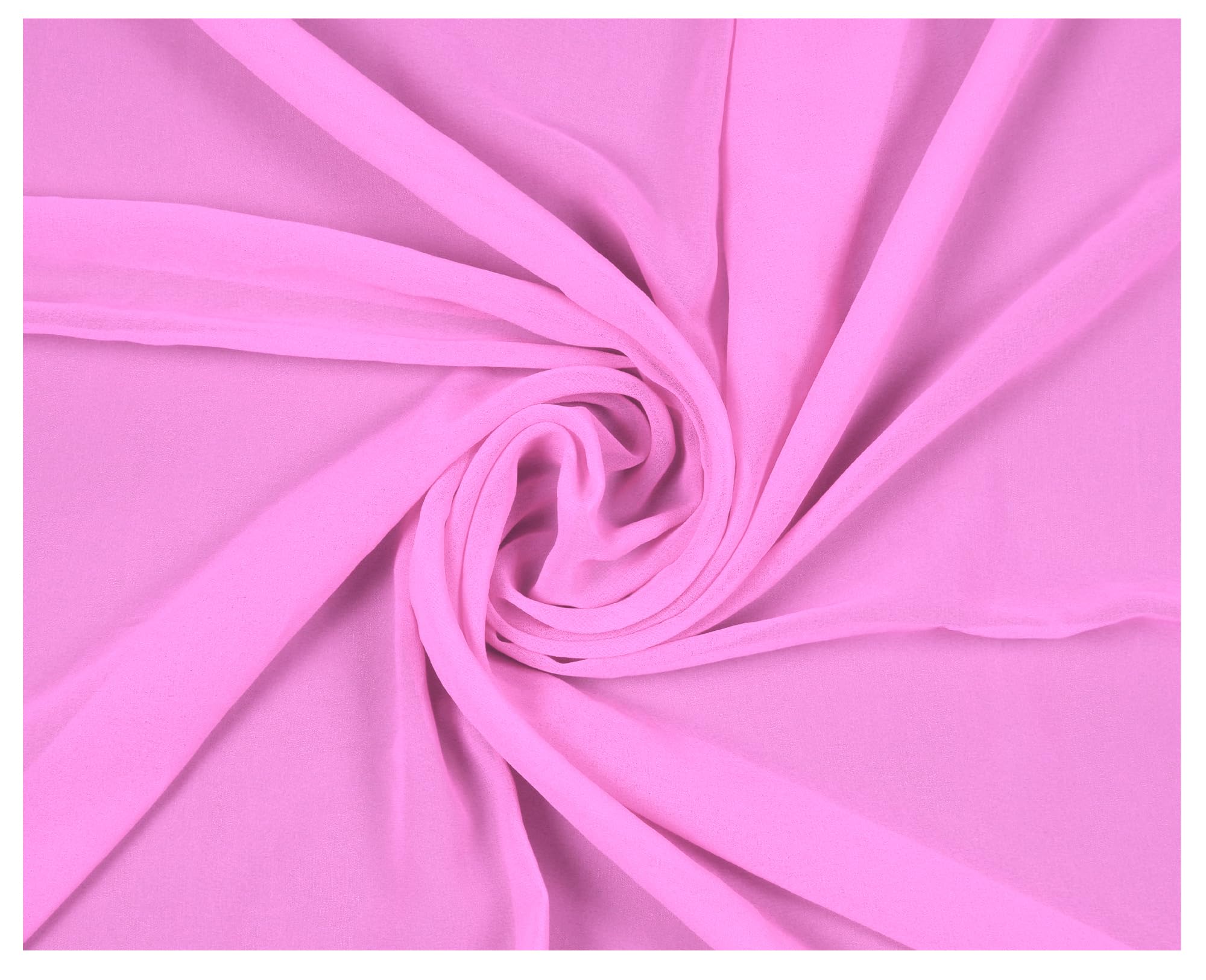 VDS Chiffon Fabric, 5 Yards Continuous Long, 44” Wide, Soft Sheer Arch Cloth for Wedding Engagement Event Party Banquet Decoration Canopy Arbor Drapery Panel Backdrop Bridal Sewing DIY (Bubble Gum) — image 1