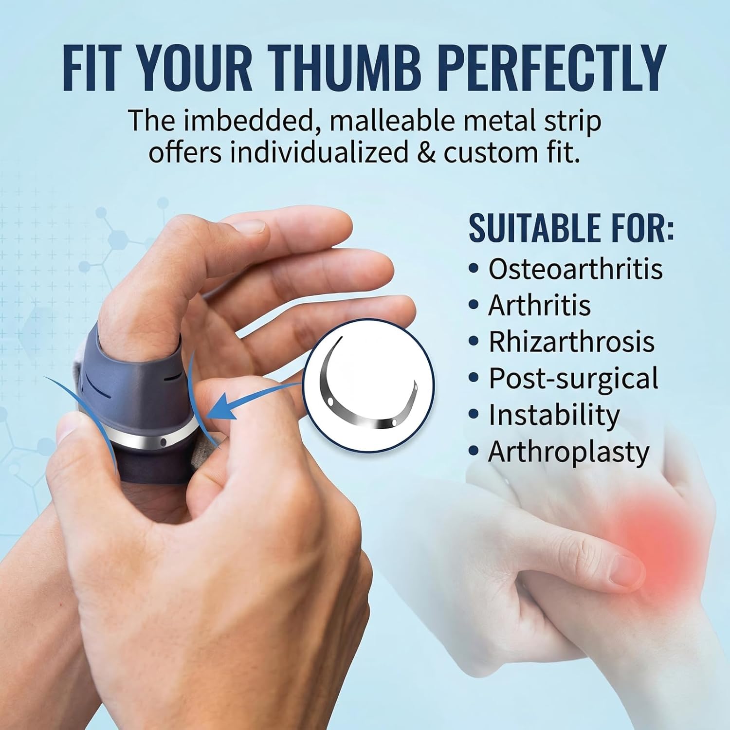 Nvorliy CMC Joint Thumb Arthritis Brace, CMC Thumb Support Brace for Osteoarthritis, CMC Joint Pain Relief, Tendonitis, Arthritis - Thumb Stabilizing Orthosis (Left - with Thumb Sleeve, Medium)