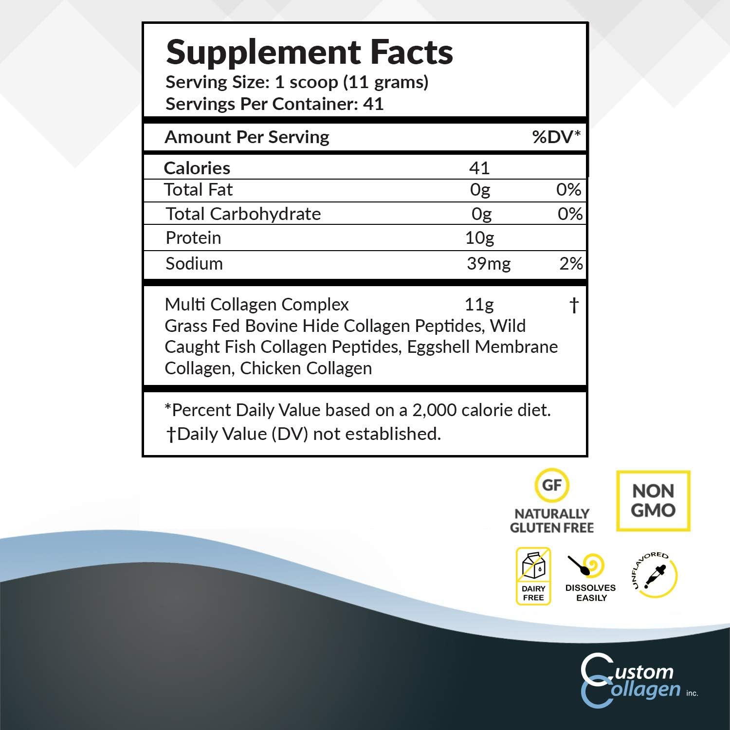 Custom Collagen Multi Collagen Plus Peptides Complex Powder