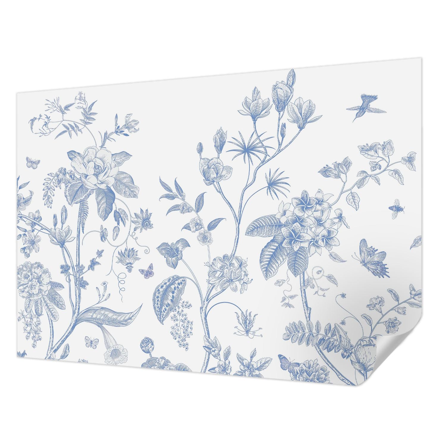 Tapisserie murale autocollante pour chambre à coucher déco florale panoramique résistante