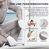 ESUFEIR Öntapadós Ajtó- és Ablakszigetelő Szalag, Ékformájú Habszivacs, Huzat Elleni Védelem, Hang- és Hőszigetelő, 5m x 2 db, Fehér 7