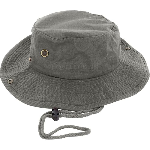 DealStock 100% Cotton Boonie Fishing Bucket Men Safari Summer String Hat Cap