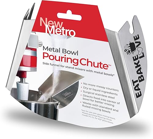 Miniatura 10 de New Metro Design Accesorio de canal de vertido, se adapta a la mayoría de cuencos mezcladores de soporte de metal, cocina de la abuela