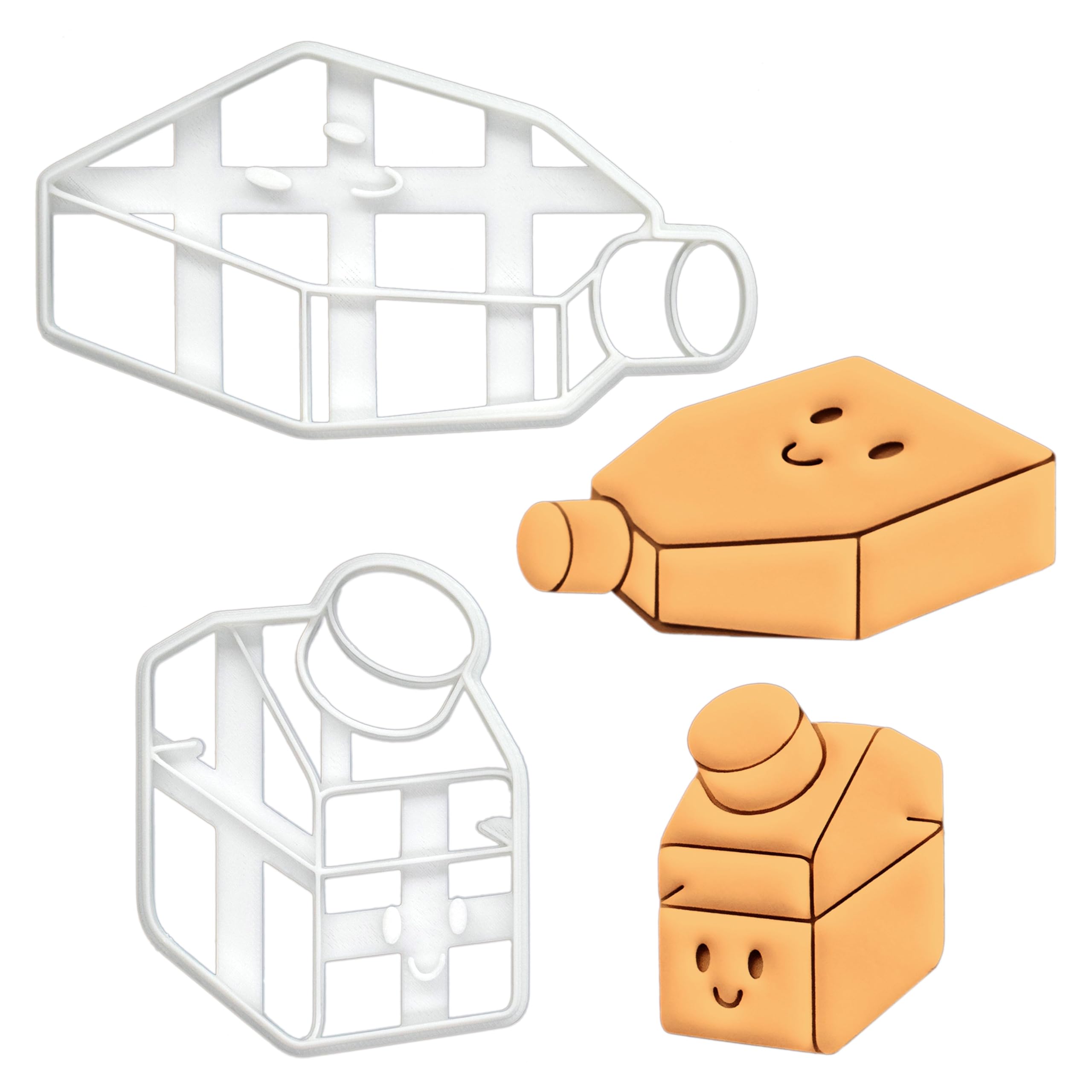 BAKERLOGY Set of 2 Cell Culture Flask and DMEM Medium Cookie Cutters - Bake Science Laboratory Treats - Detailed Biscuit Cutter Design for Baking and Crafts, Ideal on Fondant, Dough, Clay