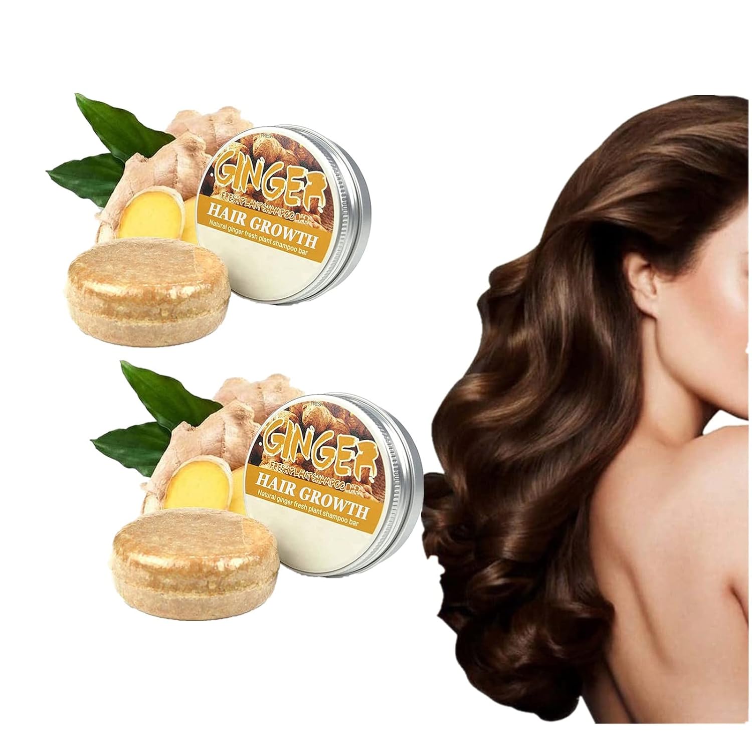 Ginger Hair Regrowth Shampoo Bar, Organic Solid Shampoo