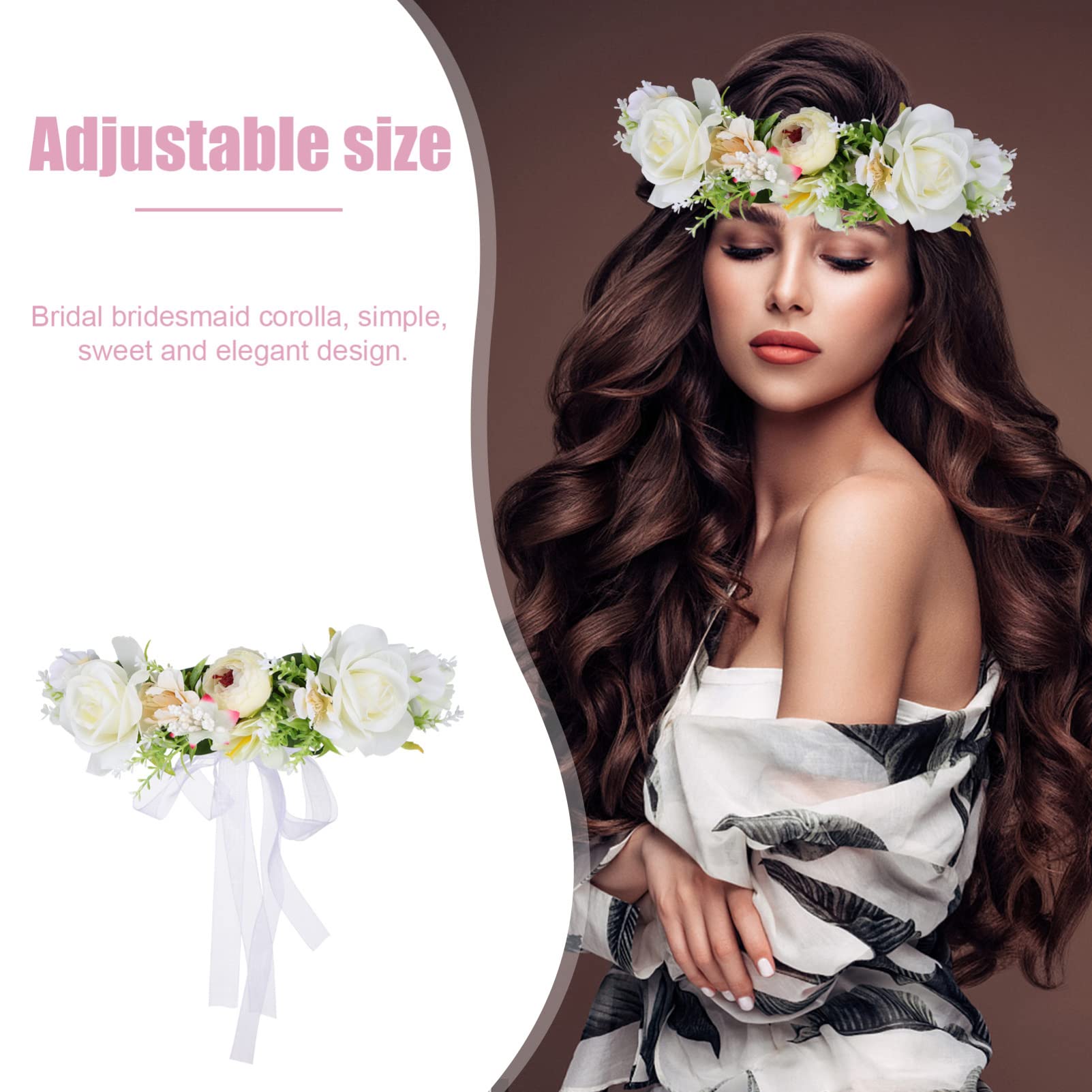 Healeved 6pezzi Cerchietto Fiori Per Matrimonio Di Accessori Per Con Rosa Finta Per Cerimonie Feste e Foto Memorabili
